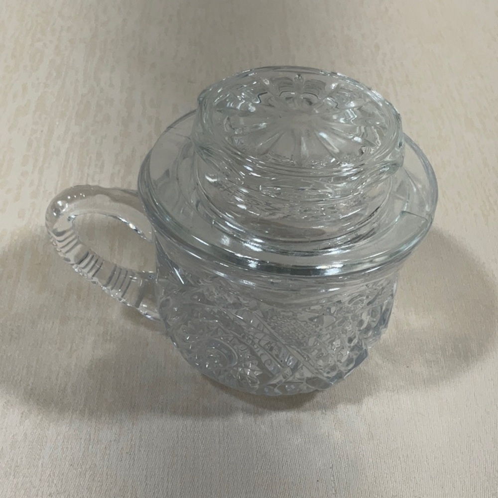 1915 Hobstar by US Glass American Brilliant Period Cut Glass Sugar Bowl w/Cover